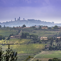Buy canvas prints of  San Gimignano Landscape by David Bradbury