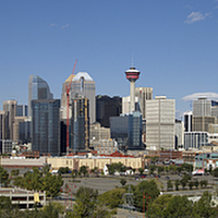 Buy canvas prints of  Calgary Skyline panorama by Brian Ewing