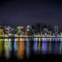 Buy canvas prints of  Busan CIty Reflections by Alex Inch