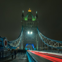 Buy canvas prints of Tower Bridge Light trails by Tim Smith
