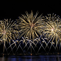Buy canvas prints of  Firework flowers at Cannes, France by Charles Boisson