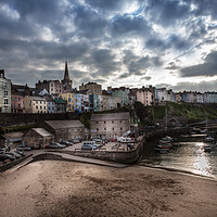 Buy canvas prints of Evening Light at Tenby Harbour   by paul holt