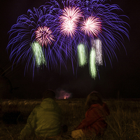 Buy canvas prints of  Fireworks by Peter De Clercq