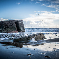 Buy canvas prints of Caister pill box by Peter De Clercq