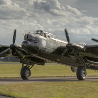 Buy canvas prints of The Canadian Avro Lancaster by Simon Johnson