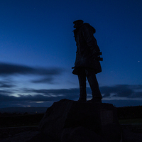Buy canvas prints of  David Stirling memorial at dusk by Garry Quinn