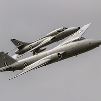 Buy canvas prints of  Mid Air Squadron Canberra & Hunter by Alec Walker