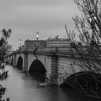 Buy canvas prints of  Putney bridge mono morning by mike cooper