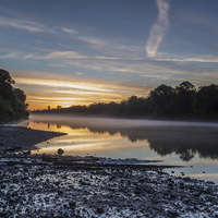 Buy canvas prints of  mist at low tide by mike cooper
