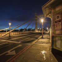 Buy canvas prints of Albert bridge at dawn,london by mike cooper