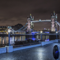 Buy canvas prints of  Tower bridge at dawn,along the embankment by mike cooper