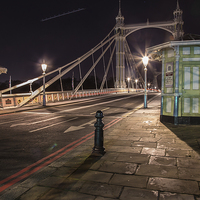 Buy canvas prints of  Albert bridge at dawn,toll booth by mike cooper