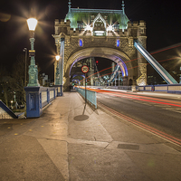 Buy canvas prints of  Tower bridge London,light show by mike cooper