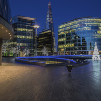Buy canvas prints of  The Shard,along the south bank,queens walk by mike cooper
