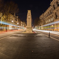 Buy canvas prints of The Cenotaph nighttime traffic   by mike cooper