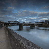 Buy canvas prints of  Barnes bridge on the Surrey side by mike cooper