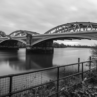 Buy canvas prints of  grey day at Barnes bridge by mike cooper