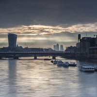 Buy canvas prints of  London cityscape,view from Waterloo bridge by mike cooper
