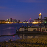 Buy canvas prints of  low tide at Battersea  bridge by mike cooper