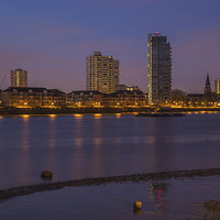 Buy canvas prints of  over the thames to Battersea by mike cooper