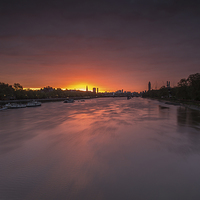 Buy canvas prints of  sunrise from Chelsea bridge by mike cooper