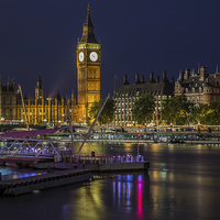 Buy canvas prints of  night on the Thames by mike cooper