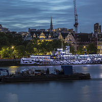 Buy canvas prints of  Hms President moored on the Thames by mike cooper