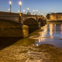 Buy canvas prints of  low tide at Battersea  bridge by mike cooper