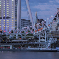 Buy canvas prints of The Shard through the London eye  by mike cooper