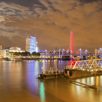 Buy canvas prints of  golden Jubilee bridge on a golden night by mike cooper