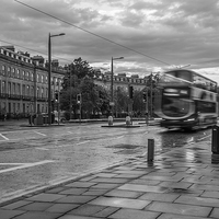 Buy canvas prints of  Lothian road a wet day in Edinburgh by mike cooper