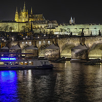 Buy canvas prints of night time over Prague by mike cooper