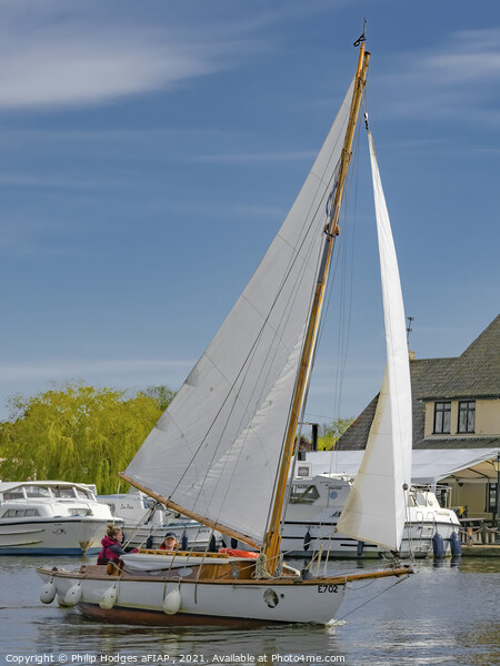 Classic Broads Sailboat Picture Board by Philip Hodges aFIAP ,