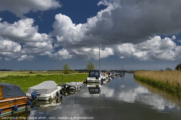 Moorings at Upton Picture Board by Philip Hodges aFIAP ,