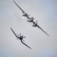 Buy canvas prints of  Mitchell B25 and Chance Vought Corsair F4U-4 by Philip Hodges aFIAP ,