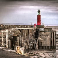 Buy canvas prints of Watchet Harbour Light at Dusk  by Philip Hodges aFIAP ,