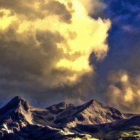 Buy canvas prints of  Clouds Over The Cuillins ( Painter version ) by Philip Hodges aFIAP ,