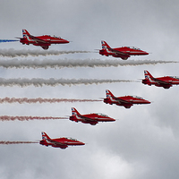 Buy canvas prints of  Red Arrows at Yeovilton (2) by Philip Hodges aFIAP ,