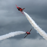 Buy canvas prints of  Red Arrows at Yeovilton (7)  by Philip Hodges aFIAP ,