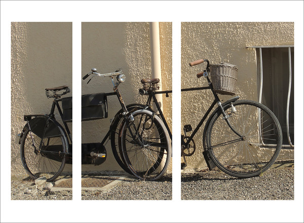 Bicycles Triptych Picture Board by Philip Hodges aFIAP ,