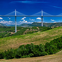 Buy canvas prints of The Milau Viaduct by Philip Hodges aFIAP ,