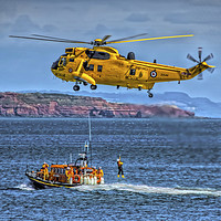 Buy canvas prints of RNLI and RAF Rescue demonstration at Dawlish Airsh by Philip Hodges aFIAP ,