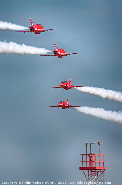 Red Arrows Pairs Crossover 2018 Picture Board by Philip Hodges aFIAP ,