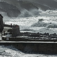 Buy canvas prints of Wave Watchers at Porthleven by Philip Hodges aFIAP ,