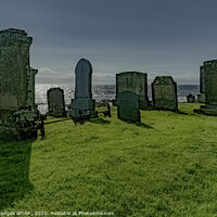 Buy canvas prints of Graveyard near the Caves of Keil by Philip Hodges aFIAP ,