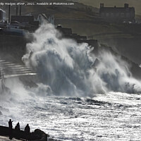 Buy canvas prints of Watching the Storm, Porthleven, Cornwall by Philip Hodges aFIAP ,