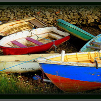 Buy canvas prints of OLD FISHING BOATS  by ROS RIDLEY