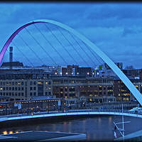 Buy canvas prints of "NIGHT-TIME REFLECTIONS ACROSS THE MILLENIUM BRIDG by ROS RIDLEY