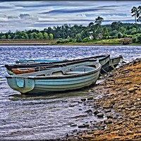 Buy canvas prints of "BOATS AT TUNSTALL RESERVOIR 2" by ROS RIDLEY