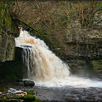 Buy canvas prints of "After the rains (2) at West Burton Waterfall" by ROS RIDLEY